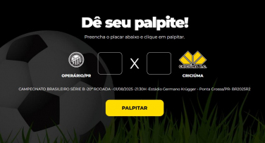 Notícia - Bolão Bistek: Dê seu palpite para Operário/PR x Criciúma