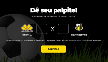 Notícia - Bolão Bistek: Dê seu palpite para Criciúma x Novorizontino