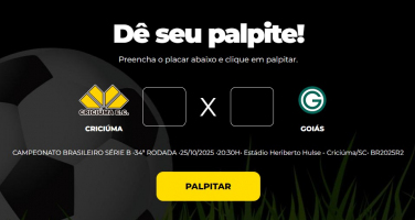 Notícia - Bolão Bistek: Dê seu palpite para Criciúma x Goiás 