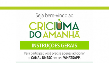 Notícia - PARTICIPE- Veja como fazer parte do Criciúma do Amanhã ao vivo