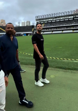 Notícia - Santos, Neymar Pai e Anjo Tintas anunciam parceria para Reforma do CT e Vila Belmiro