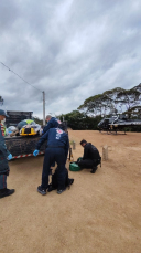 Notícia - Jovem motociclista fica gravemente ferida ao cair de ribanceira em Armazém