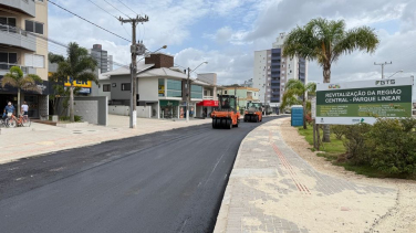 Notícia - Governo de Morro da Fumaça realiza primeiras pavimentações do Parque Linear