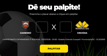 Notícia - Bolão do Bistek: dê seu palpite para Camboriú x Criciúma