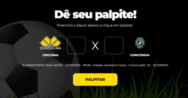 Notícia - Bolão Bistek: dê seu palpite para Criciúma x Concórdia