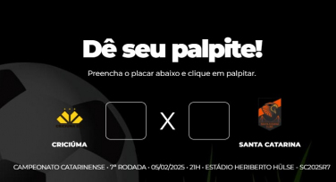 Notícia - Bolão Bistek: Dê seu palpite para Criciúma x Santa Catarina