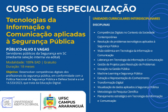 Notícia - Segurança Pública: UFSC lança curso de especialização gratuito