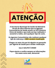 Notícia - Atenção: Agentes de Saúde não vendem medicação