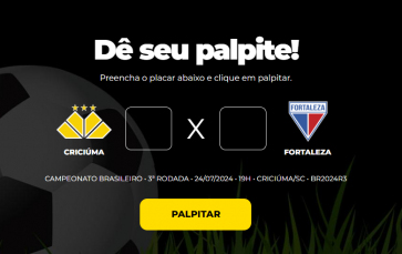 Notícia - Bolão Bistek: faça o palpite para Criciúma x Fortaleza
