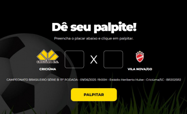 Notícia - Bolão Bistek: Dê seu palpite para Criciúma x Vila Nova
