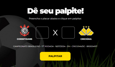 Notícia - Bolão Bistek: faça o palpite para Corinthians e Criciúma
