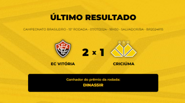 Notícia - Confira o vencedor do Bolão Bistek entre Vitória e Criciúma