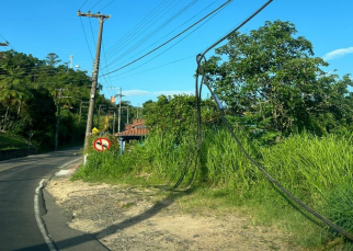 Notícia - Energia retomada em Urussanga após caminhão se enroscar com fios