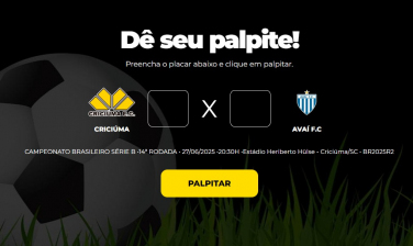 Notícia - Bolão Bistek: Dê seu palpite para Criciúma x Avaí