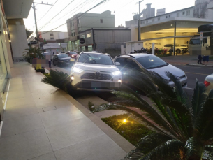 Notícia - Motorista perde o controle do carro e invade canteiro no Centro de Criciúma