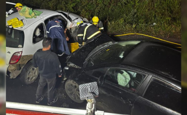 Quatro pessoas ficam feridas em colisão na SC-446