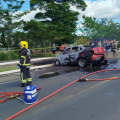 Acidente na SC-285 em Turvo deixa dois mortos e criança de 9 anos gravemente ferida