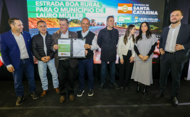 Lauro Müller terá 7,2 km de asfalto em estradas rurais; pacote soma R$ 10,5 milhões