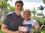 Empresária Lenir Schambeck com o jornalista Arthur Lessa