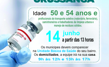 Urussanga inicia vacinação de pessoas acima de 50 anos nesta segunda
