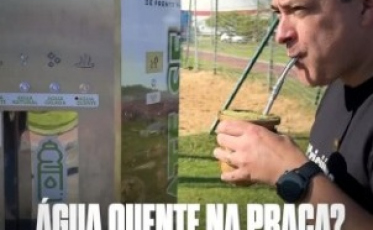 [Vídeo] Água quente e filtrada! Criciúma instala bebedouros em parques