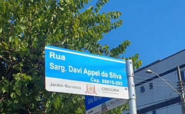 Sargento Appel ganha nome de rua em frente ao quartel da PM em Criciúma