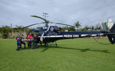 Idoso é socorrido pelo Saer e Sarasul após acidente de moto em Sangão 