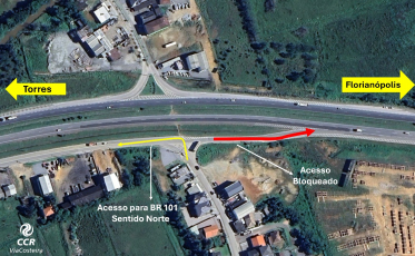 Obras de adequação irão mudar acesso à BR-101 Sul/SC em Paulo Lopes