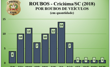Criciúma registra redução de roubos de veículos