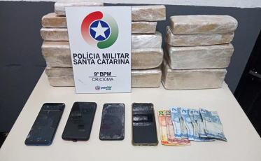 Torrões de maconha são apreendidos pela PM em Criciúma