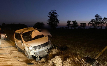 Motorista perde o controle e capota veículo em Jaguaruna