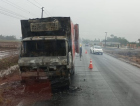 SC-285: caminhão pega fogo em Turvo
