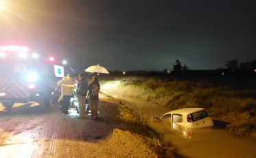 Morro da Fumaça: idoso é resgatado após carro cair em valeta