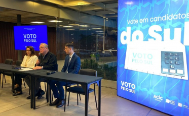 Ponto Final é transmitido ao vivo da Acic durante lançamento da campanha Voto pelo Sul