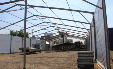 Estrutura da 9ª AgroPonte começa a ser montada