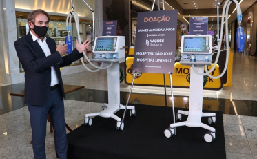 Almeida Junior e Nações Shopping entregam respiradores