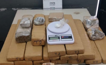 PM apreende mais de 20 kg de maconha em Criciúma 