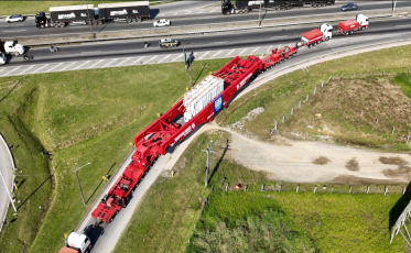 Carga superdimensionada causará lentidão nas BRs-470 e 101 nesta quinta 