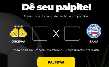 Bolão Bistek: dê seu palpite para Criciúma e Bahia