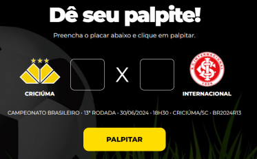 Bolão Bistek: dê seu palpite para Criciúma e Internacional