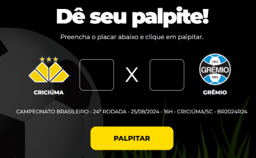 Bolão Bistek: dê seu palpite para Criciúma e Grêmio