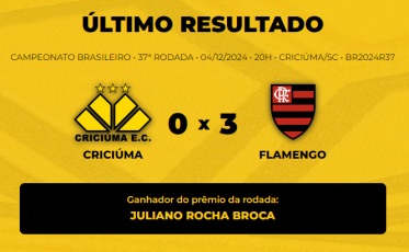 Veja o vencedor do Bolão Bistek para Criciúma x Flamengo