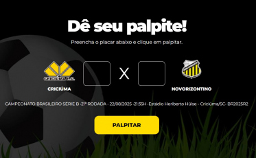 Bolão Bistek: Dê seu palpite para Criciúma x Novorizontino