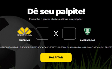 Bolão Bistek: Dê seu palpite para Criciúma x América-MG