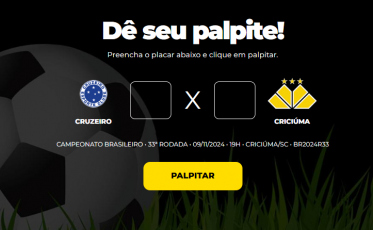 Bolão Bistek: faça o seu palpite para Cruzeiro e Criciúma