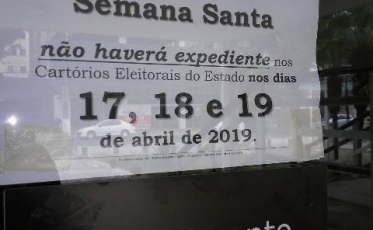 Cartórios fechados nos dias 17, 18 e 19