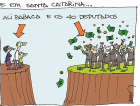 Crítica aos deputados na charge de A Tribuna