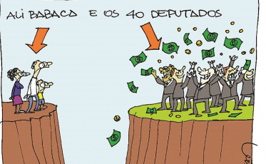 Crítica aos deputados na charge de A Tribuna