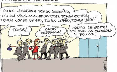 As despedidas de Brasília na charge do Sônego