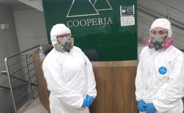 Através da Unesc, Cooperja realiza sanitização em sua sede